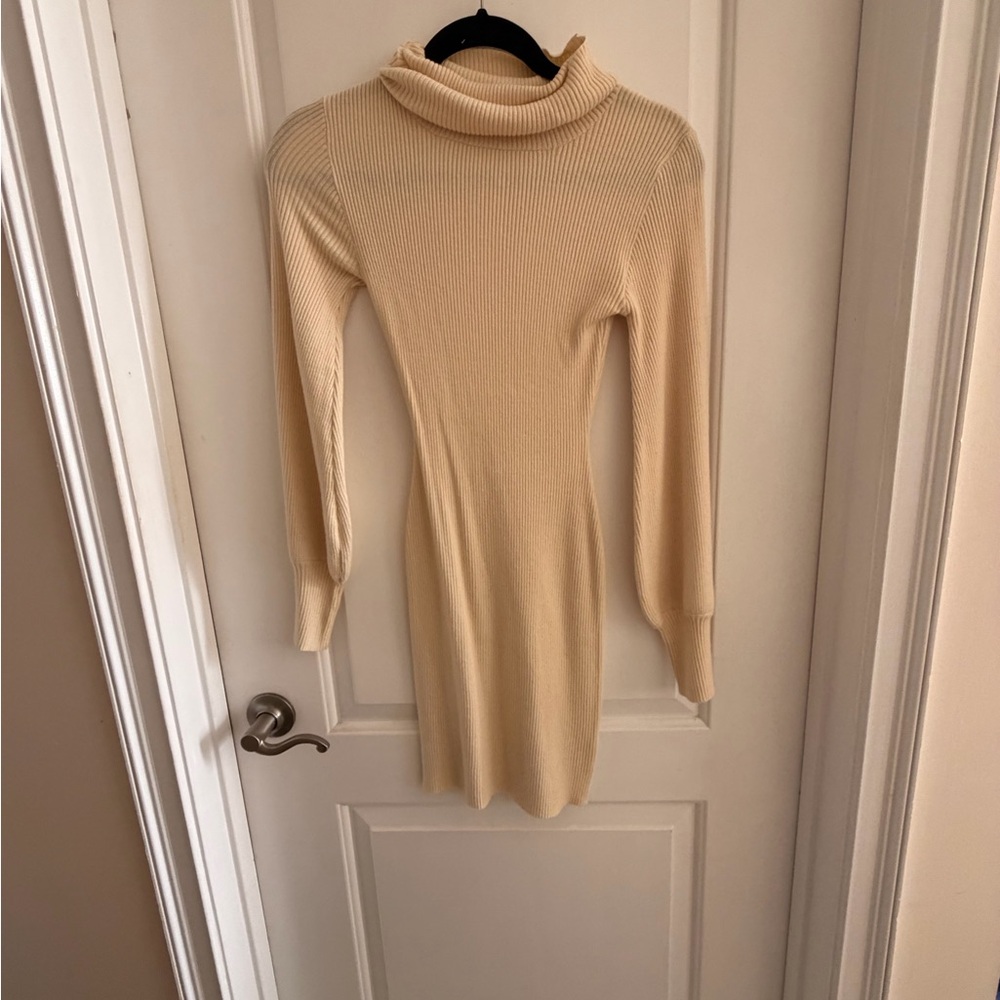 Pink Lily Cream Long Sleeve Dress